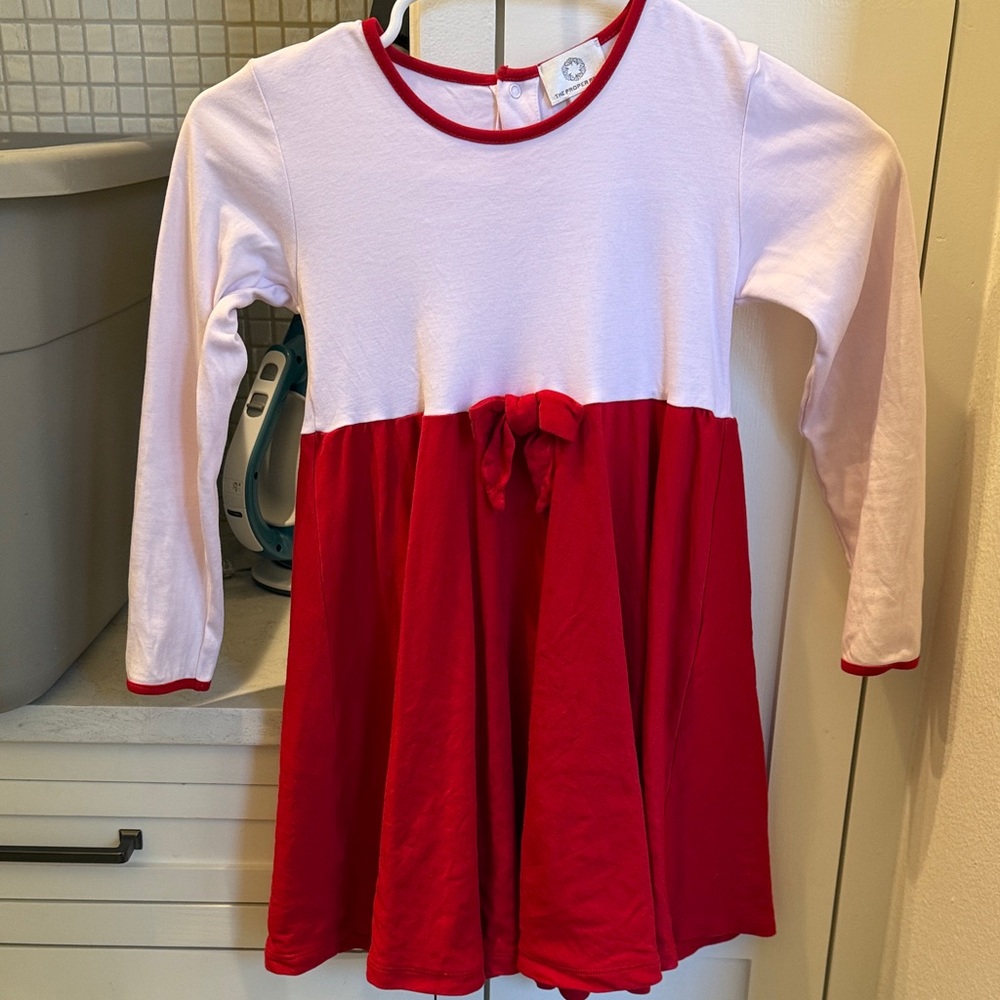 Red and Pink Kids Long Sleeve Dress. The proper peony.